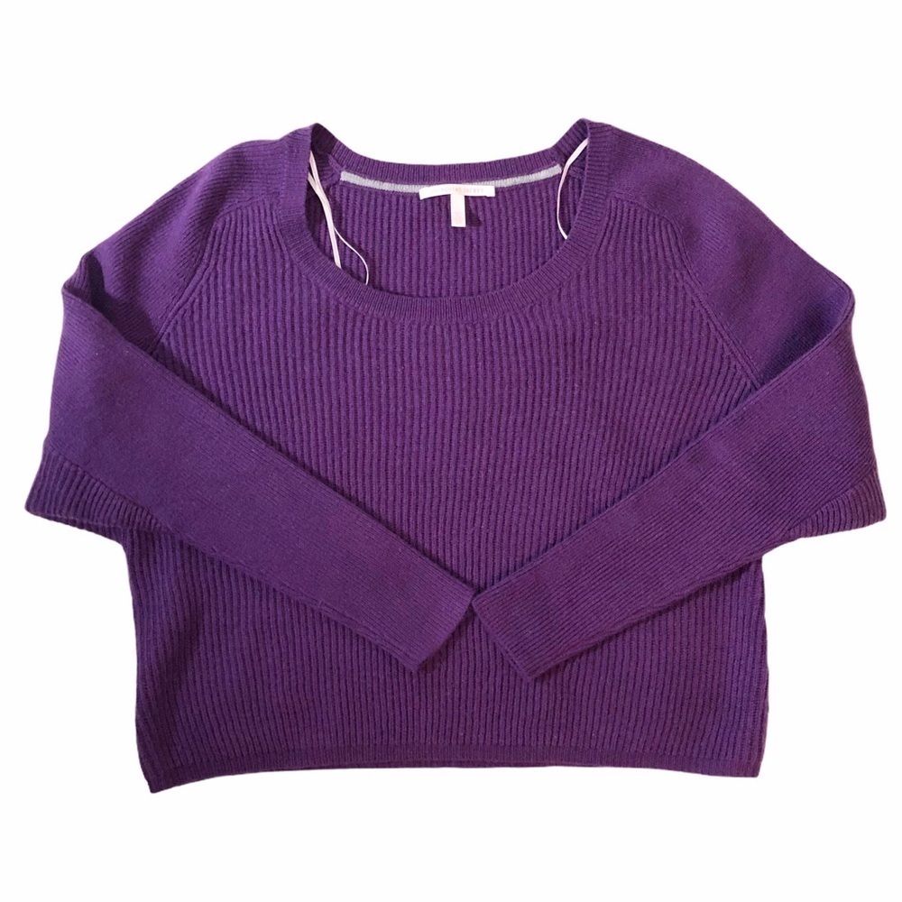 Victoria’s Secret Wool Blend Purple Ribbed Sweater Size Small - Picture 3 of 10